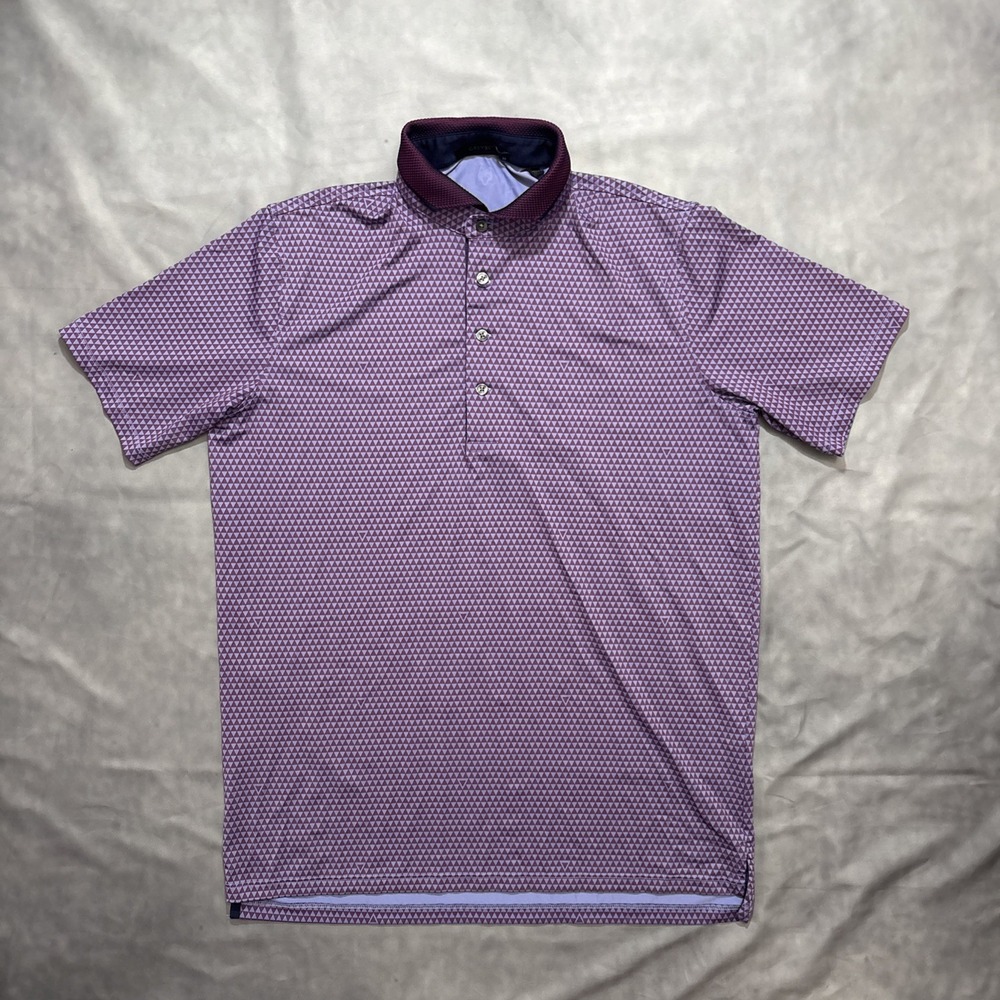 Greyson Polo Shirt Mens Medium Geometric Print Golf Performance Wolf